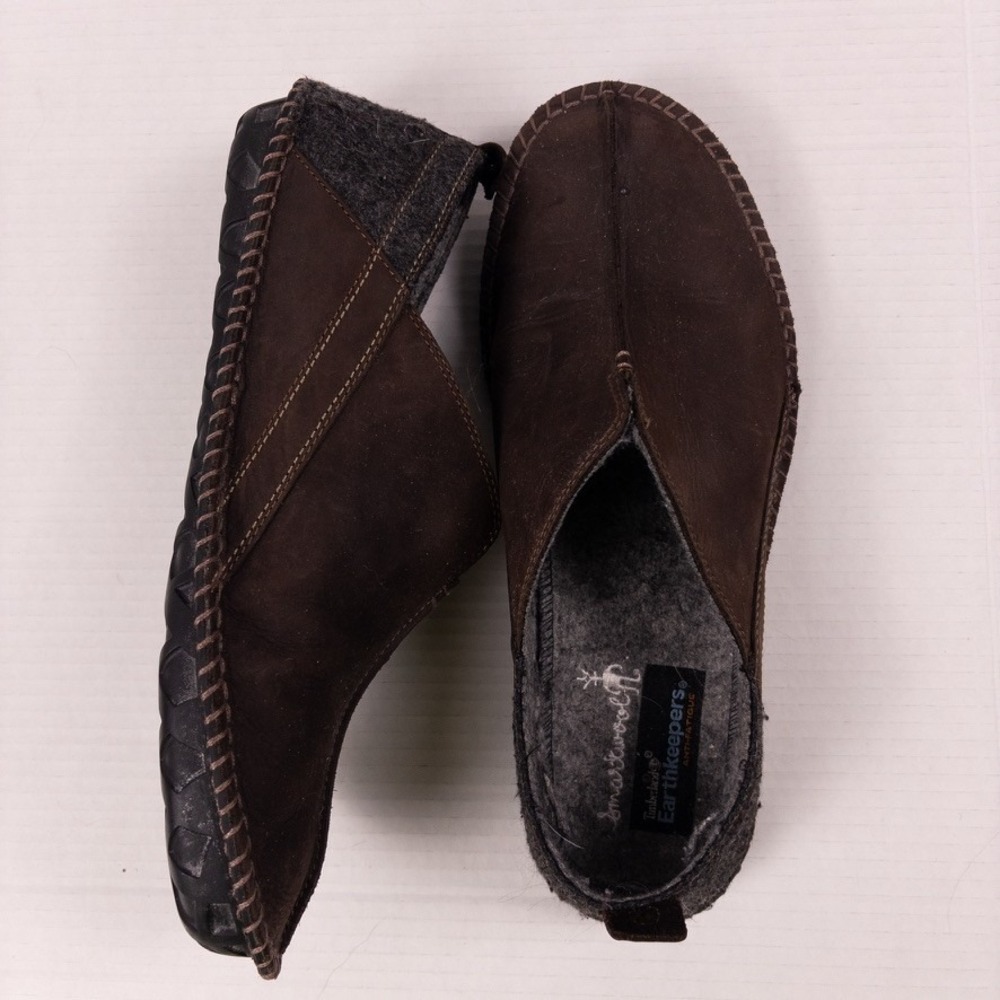 Timberland Smartwool Loafers Men 11 Brown Leather Earthkeepers Lounger  Slipper - Picture 3 of 6